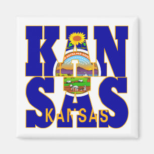 Kansas-Text für die Staatsflagge Magnet