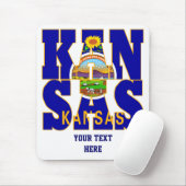 Kansas-Text für die Staatsflagge Mousepad (Mit Mouse)