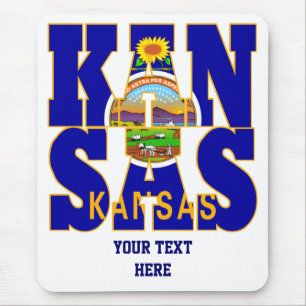 Kansas-Text für die Staatsflagge Mousepad