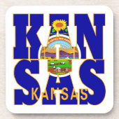 Kansas-Text für die Staatsflagge Untersetzer (Vorderseite)