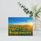 Kansas "The Sunflower Staat Postcard" Postkarte (Stehend Vorderseite)