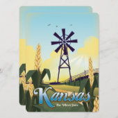 Kansas "the Wheat Staat" Reiseplakat. (Vorne/Hinten)