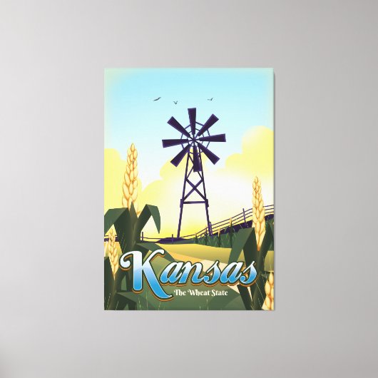Kansas "the Wheat Staat" Reiseplakat. Leinwanddruck (Vorderseite)