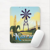 Kansas "the Wheat Staat" Reiseplakat. Mousepad (Mit Mouse)