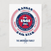Kansas, Topeka, KS, Patriotisch, Monogramm Postkarte (Vorderseite)