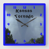 Kansas Tornado CLOCK Quadratische Wanduhr (Vorderseite)