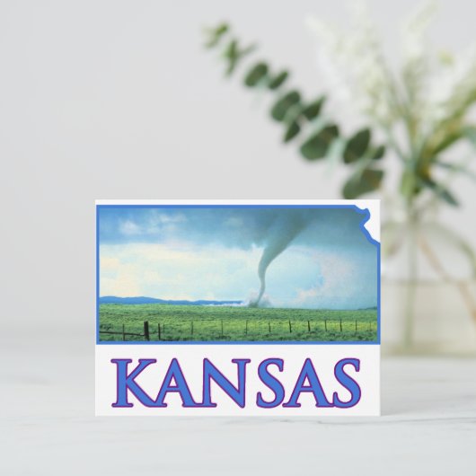 Kansas-Tornado Postkarte (Stehend Vorderseite)