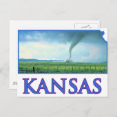Kansas-Tornado Postkarte (Vorne/Hinten)