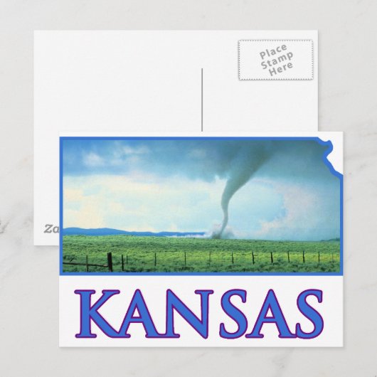 Kansas-Tornado Postkarte (Vorne/Hinten)
