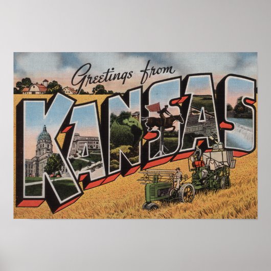 Kansas (Traktor & Hay Bailer Scene) Poster (Vorne)