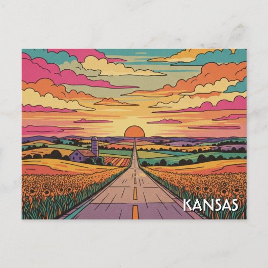 Kansas Travel Postkarte (Vorderseite)