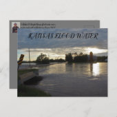 Kansas Überschwemmen des Wassers über eine Straßen Postkarte (Vorne/Hinten)