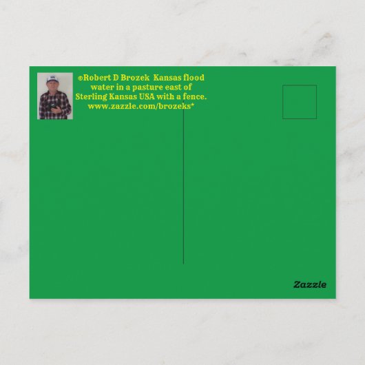 Kansas überschwemmen Wasser in einer Weide Post Ca Postkarte (Rückseite)