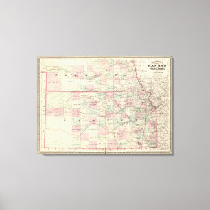 Kansas und Nebraska Leinwanddruck