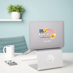 Kansas United Staaten Retro Staat Map Vintag USA Aufkleber