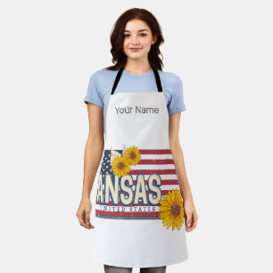 Kansas United Staaten Retro Staat Map Vintag USA Schürze