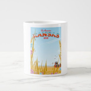 Kansas USA Farm Retro Reiseposter Jumbo-Tasse