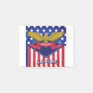 Kansas USA Flag Post-it Klebezettel
