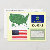 Kansas, USA Postkarte (Vorne/Hinten)
