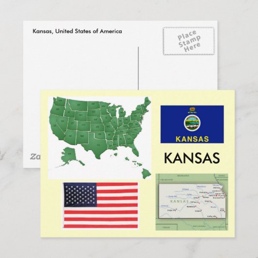 Kansas, USA Postkarte (Vorne/Hinten)