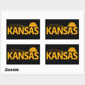 Kansas USA Rechteckiger Aufkleber (Blatt)