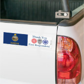 Kansas Vielen Dank First Responder Autoaufkleber (Auf Lkw)
