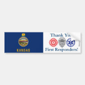 Kansas Vielen Dank First Responder Autoaufkleber (Vorne)