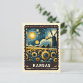 Kansas | Vincent Van Gogh Inspiriert Postkarte (Stehend Vorderseite)