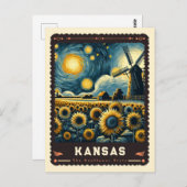 Kansas | Vincent Van Gogh Inspiriert Postkarte (Vorne/Hinten)
