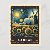 Kansas | Vincent Van Gogh Inspiriert Postkarte (Vorderseite)