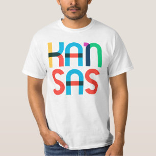 Kansas Vintag Retro Pop Art 80er Primärfarben T-Shirt
