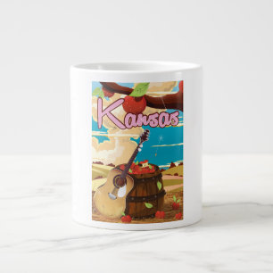 Kansas Vintage-Cartoon-Reiseplakat Jumbo-Tasse