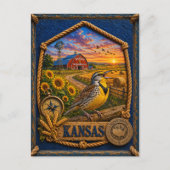 Kansas Vintage Reise Postkarte (Vorderseite)