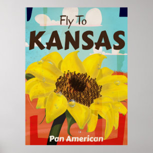 Kansas Vintage Sonnenblume Poster