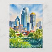 Kansas Wasserfarbe Postkarte (Vorderseite)