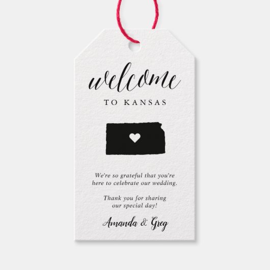 Kansas Wedding Welcome Geschenkanhänger (Vorderseite)