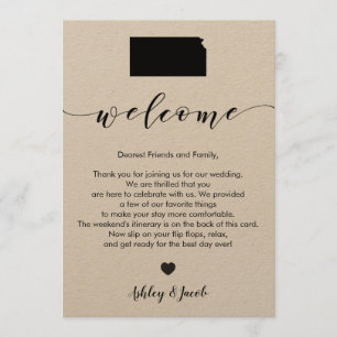 Kansas Wedding Welcome Letter & Itinerary Card Programm