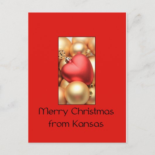 Kansas Weihnachtskarte, Staat spezifisch Feiertagspostkarte (Vorderseite)