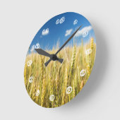 Kansas-Weizen Runde Wanduhr (Winkel)