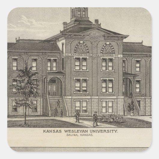 Kansas Wesleyan University Quadratischer Aufkleber (Vorderseite)