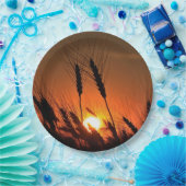 Kansas Wheat Sunset Silhouette geschlossen Pappteller (Party)