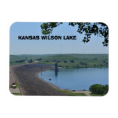 Kansas Wilson Lake Dam Square Magnet (Horizontal)
