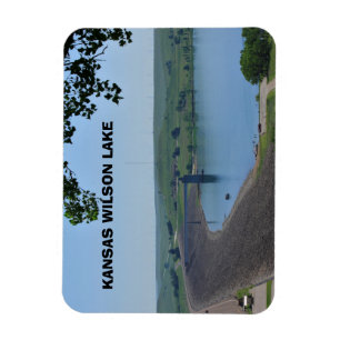 Kansas Wilson Lake Dam Square Magnet