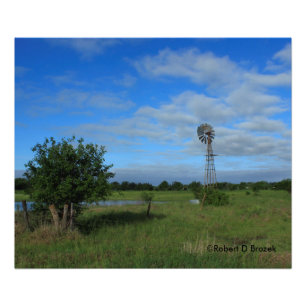 Kansas Windmill in einem Weiden Foto Erweiterung