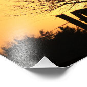 Kansas Windmill Silhouette Sonnenuntergang mit Wol Fotodruck (Ecke)