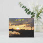Kansas Windmill Silhouette Sunset, Post Card Postkarte (Stehend Vorderseite)
