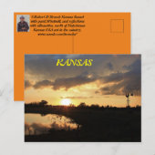 Kansas Windmill Silhouette Sunset, Post Card Postkarte (Vorne/Hinten)