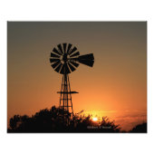 Kansas Windmill Sunset, Clouds Foto Erweiterung (Vorne)