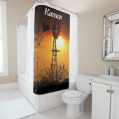 Kansas Windmill Sunset Duschvorhang (Beispiel)