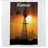 Kansas Windmill Sunset Duschvorhang (Vorderseite)